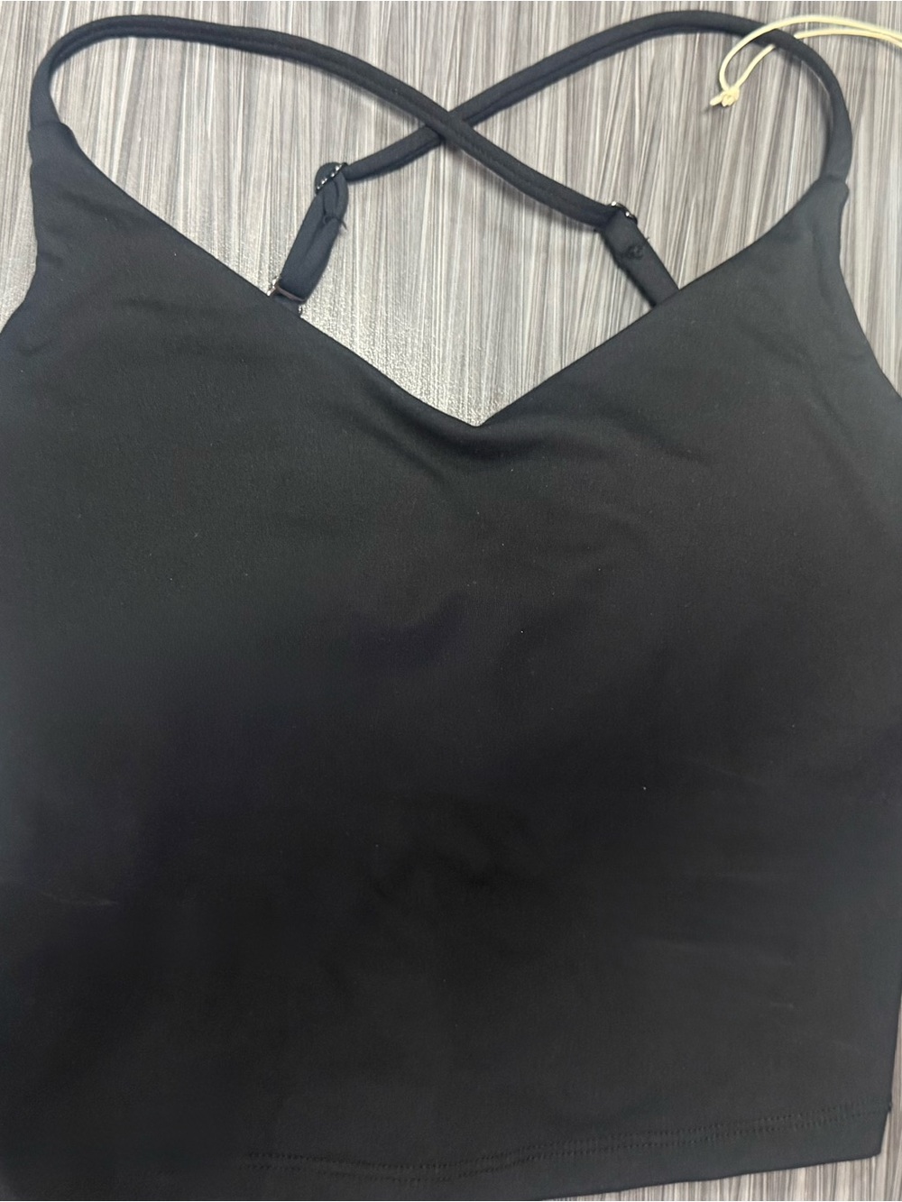 Crossback Black Crop Tank Top